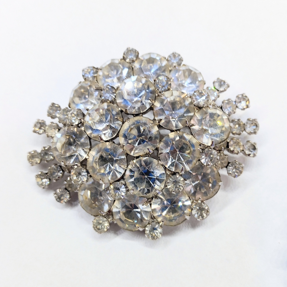 Vintage 2 Rhinestone Brooches Lot Juliana AS IS